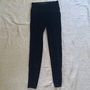 Athleta size small black corduroy/velvet leggings